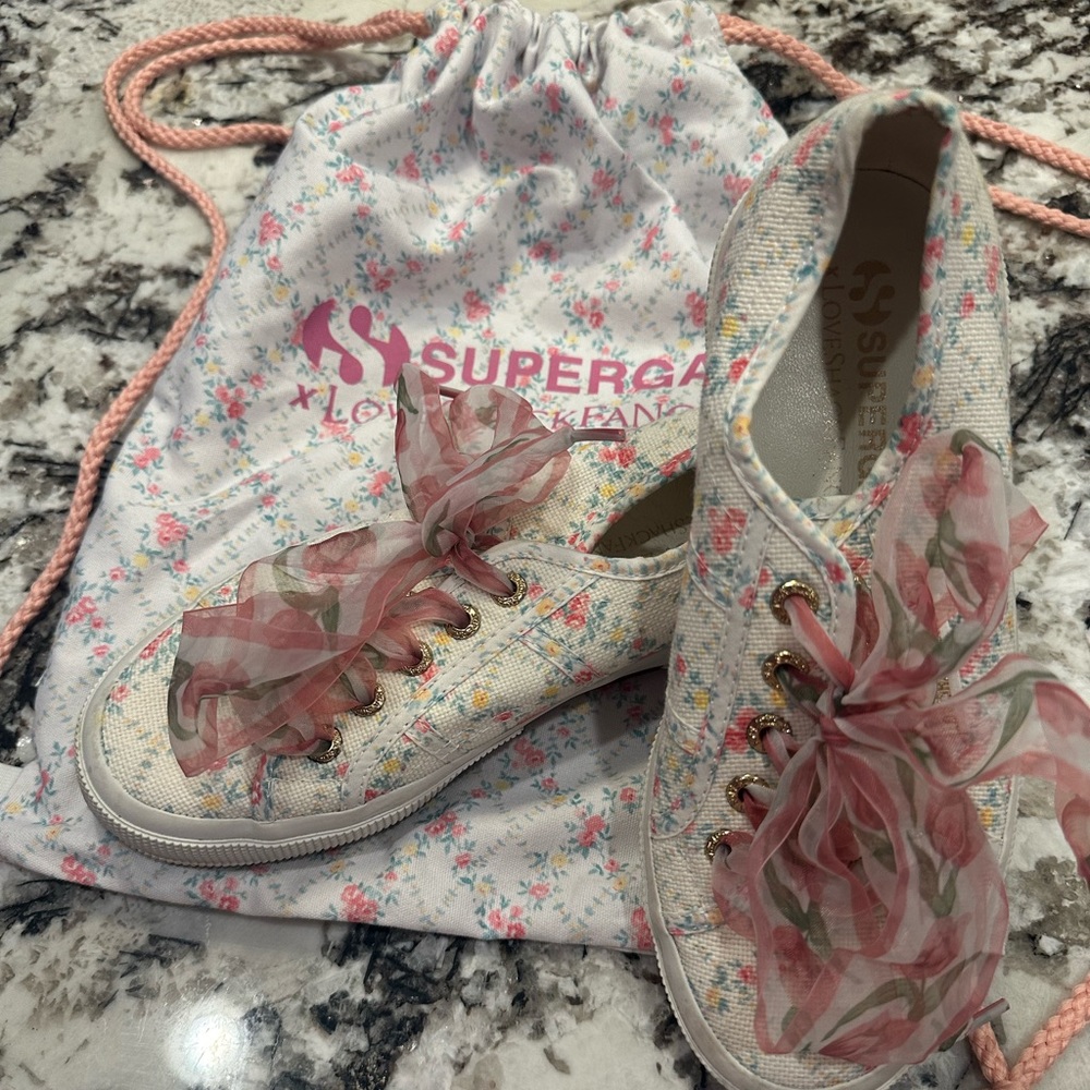 Loveshackfancy sneakers with ribbon laces
